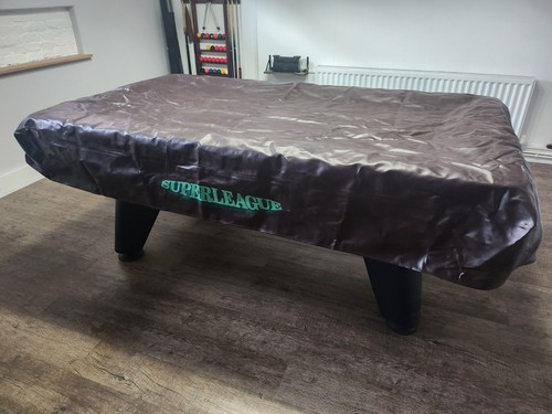 Brown leatherette pool table - brown,